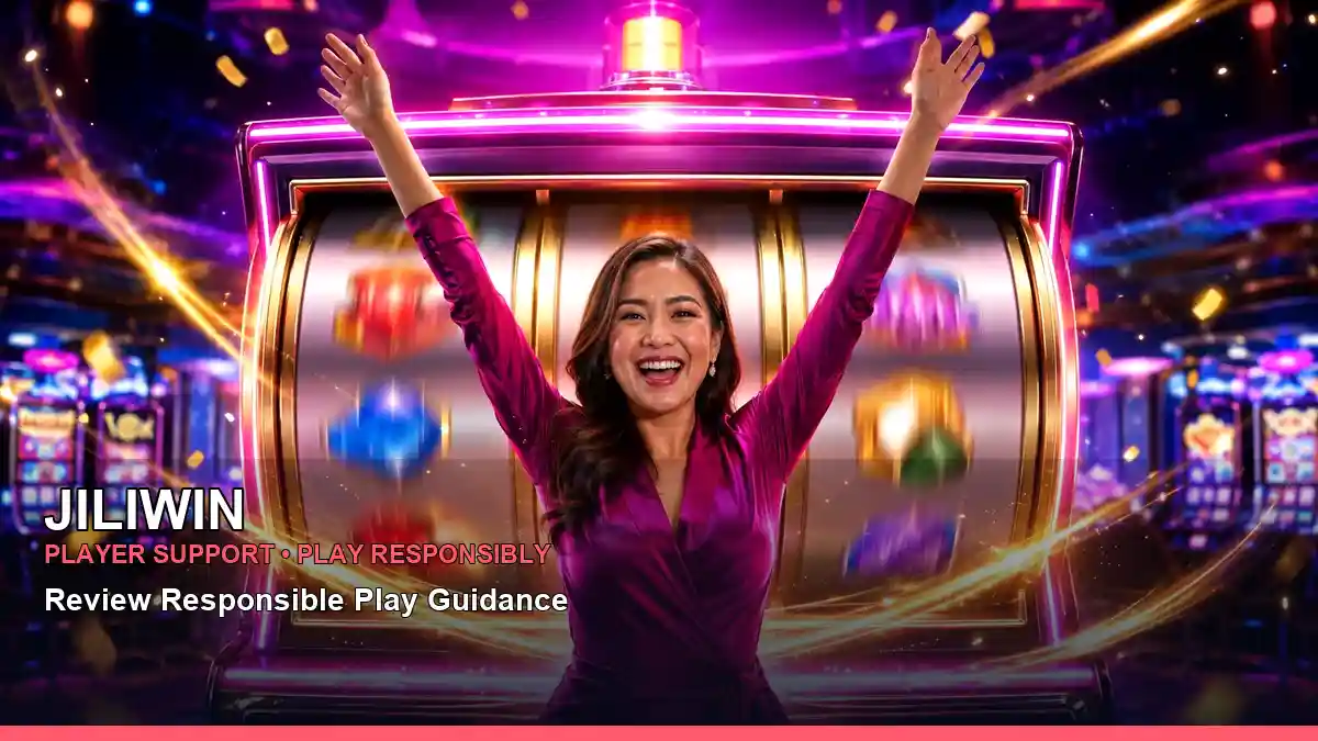 JILIWIN responsible play guidance with a bright, energetic slot-inspired design for Philippine players
